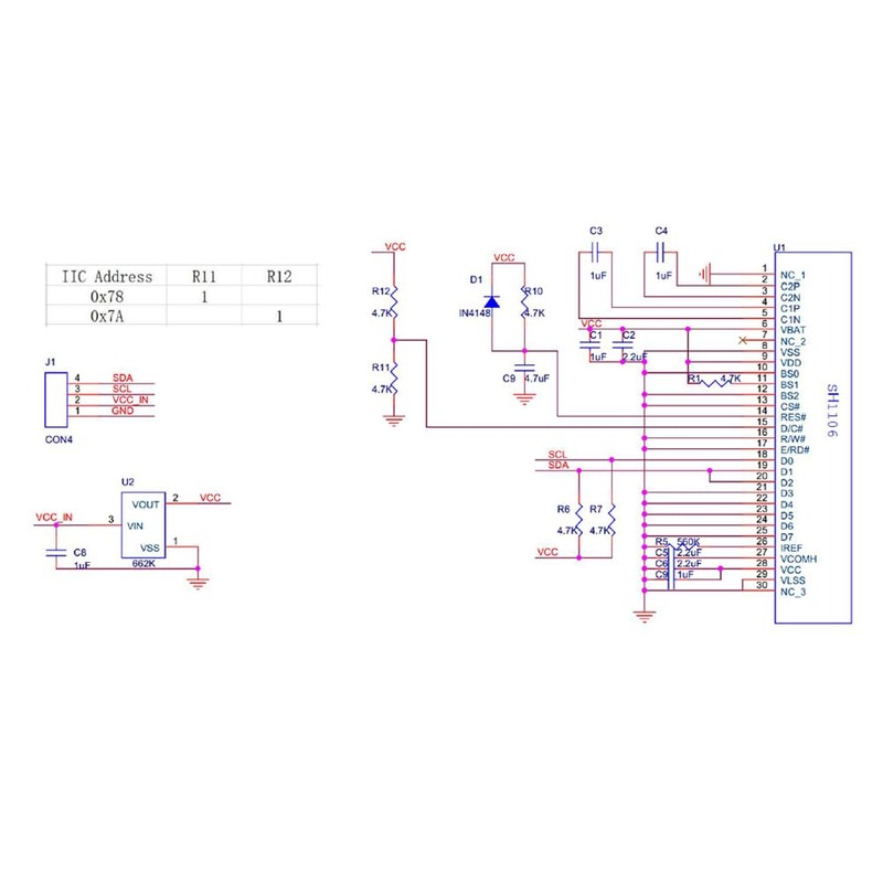 Haldzemo 1.3 inch OLED Display Module I2C IIC 128x64 LCD
