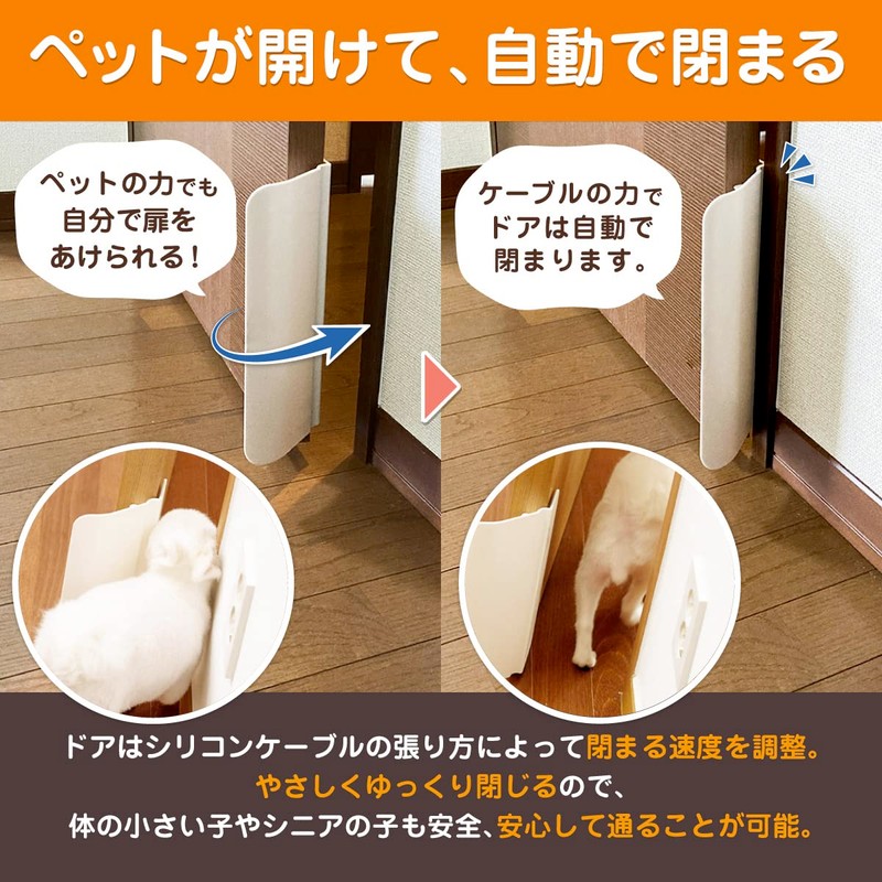 JCW ペットドア キャットドア 工事不要 猫ドア ネコ 犬 引き戸 穴あけ不要 取付簡単