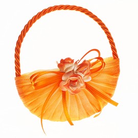 Sirene Mini Organza Pleated Bags, READY TO USE, Suitable for Confetti and Any Occasion (Orange Smoke, 6)