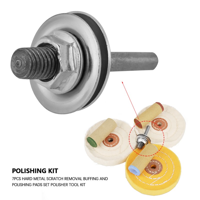 7Pcs Hard Metal Scratch Removal Buffing and Polishing Pads Set