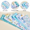 WEBEEDY 40 Pcs Blue Flower Jelly Roll Fabric Strips for
