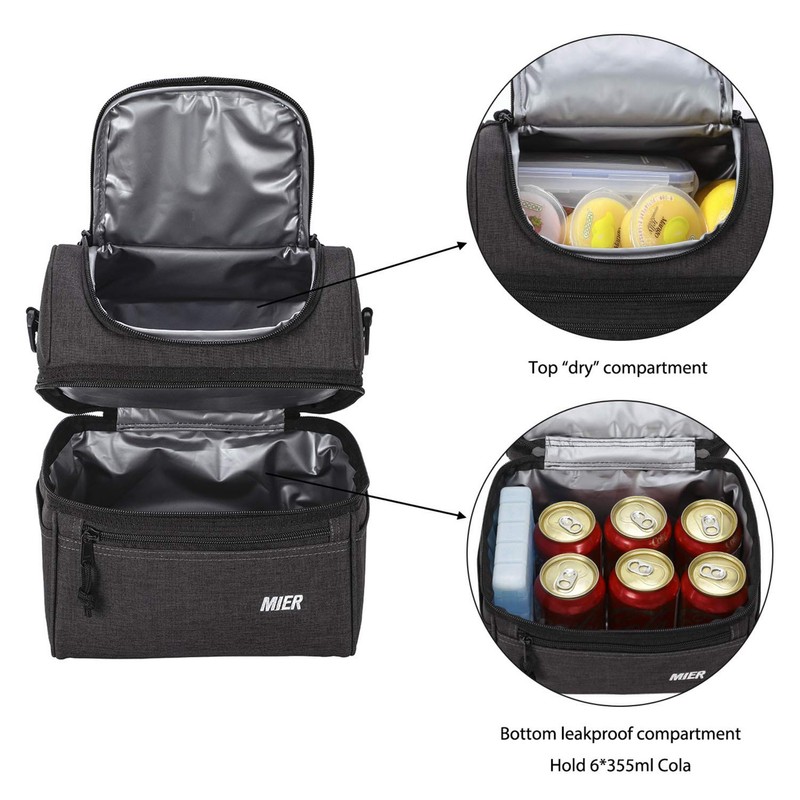 MIER Insulated Lunch Box Insulated Cool Tote Bag Lunch Kit