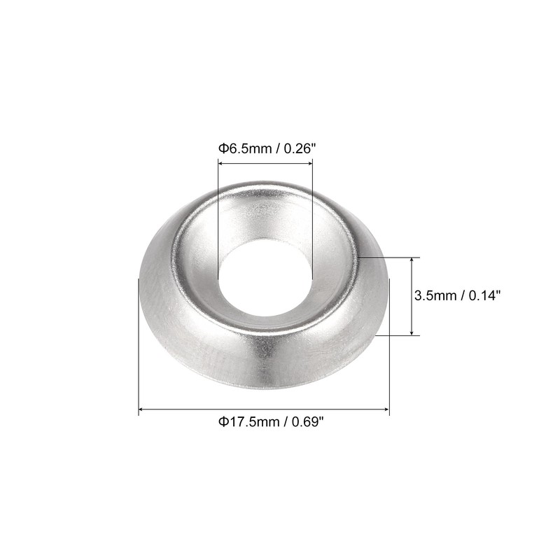 sourcing map #12 304 Stainless Steel Cup Washer Countersunk for