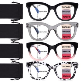 CHOFILORD Progressive Multifocus Reading Glasses for Women Men Blue Light Blocking Computer No Line Multifocal Readers (A5 Multicolor, 2.75, Diopters)