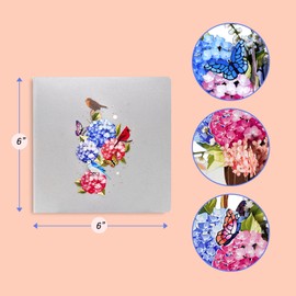 CUTE POPUP - Hydrangea Basket Pop Up Card - Thank You, Birthday, Thinking of You, Get Well, Valentine's Day, and Mother's Day Greeting Cards for Women, Girlfriend, Mother, Sister, Grandmother