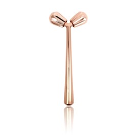 Facial Beauty Roller, Y-Shaped Beauty Roller, Massage, Small Face, For Face & Body, Unisex, Women's, Men's, Lift-Up, Mini Massage Roller, Beauty Goods (Pink Gold)