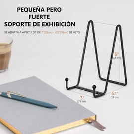 SHUUDAUKO 4 Piezas Soporte de Exhibición de 6 Pulgadas, Soporte de Exhibición del Soporte de Placa, Expositor de Sobremesa para Libro, Caballete Pequeño, Placa Decorativa, Foto y Plato, Arte de Sobremesa - Negro