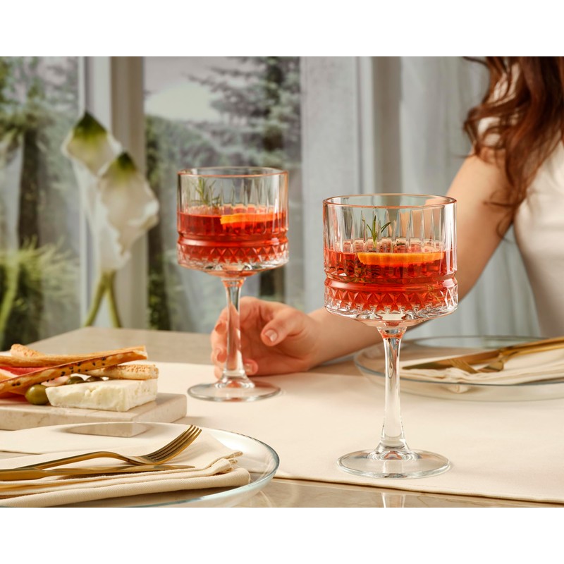Pasabahce Premium Vintage Extra Large Coupe Glasses Set of 4