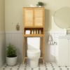 RoyalHouse Bamboo Over The Toilet Storage Cabinet with Bottom Shelf,