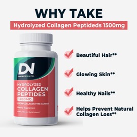 Divinity Nutra Collagen Complex Premium Supplement 1500 Mg Collagen Type I and III Hydrolyzed Multi Collagen Capsules Support Healthier Hair Skin Bone & Joints Non GMO 120 Veggie Capsules Made in USA