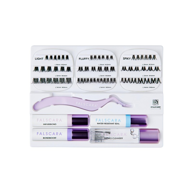 FALSCARA Studio Lash Extension Kit, 54 Stackable Lash Clusters, Medium