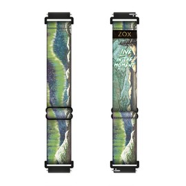 ZOX - Correa de reloj inteligente para Android, vive en el momento, banda elástica con afirmaciones motivacionales y hermosas obras de arte, regalos para hombres, mujeres y niños (20 mm)