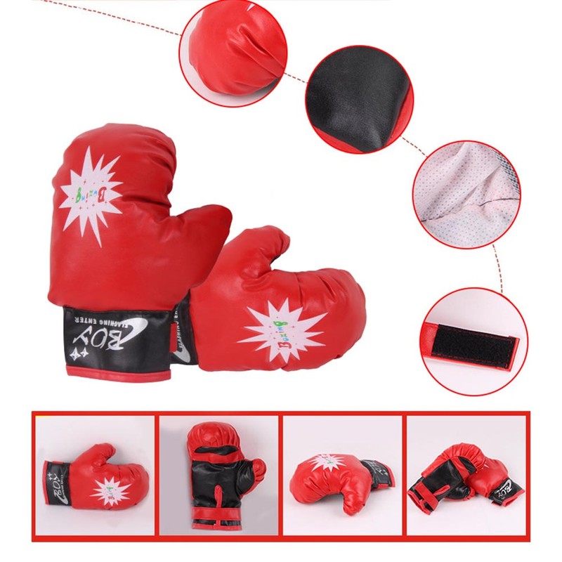Children Boxing Pads Gloves Set Shock Absorbing PU Leather EVA