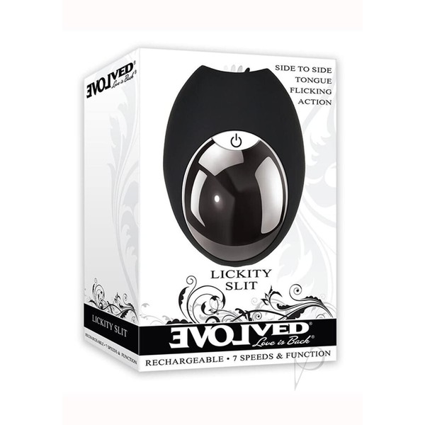 Evolved Love Is Back - Lickity Slit - Silicone Rechargeable Waterproof Flicking Clitoral - Cunnilingus Stimulation Massager - Black