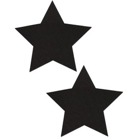 PASTEASE Nipple Pasties - Star: Solid Black Stars Pasty - Christmas Stocking Stuffer - Holiday New Years Eve Special Occassion Aesthetic Outfit Accessory