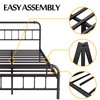 BOSRII Full Size Bed Frame with Headboard and Footboard, 18
