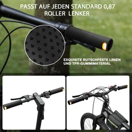 E Scooter Handle Grips Turn Signal, Bicycle Replacement Handlebars Warning Light for Xiaomi M365/Pro2/1S Ninebot G30 Replacement Grip Handlebar, Scooter Accessories