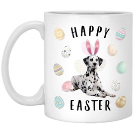 Funny Dalmatian Cute Happy Easter Hilarious Coffee Mugs with Quotes Unique Gifts Ceramic Cups White 11oz