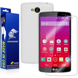 Armorsuit MilitaryShield White Carbon Fiber Skin Wrap Film + HD Clear Screen Protector for LG Tribute LS660 - Anti-Bubble Film