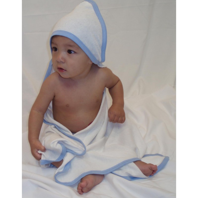 bambini Hooded Towel with Yellow Binding and Screen Prints