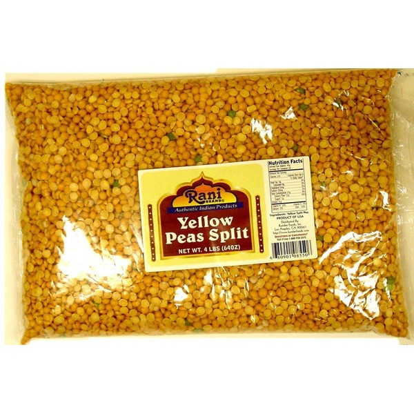 Rani Yellow Peas Split, Dried (Vatana, Matar) 64oz (4lbs) 1.81kg Bulk ~ All Natural | Vegan | Gluten Friendly | Product of USA