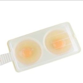 1Pc White 2 Slots Microwave Oven Egg Steamer Poacher Cooker, Rectangular,Poach Eggs, Boil Eggs, Cook Eggs, Steam Eggs Egg Poachers Specialty Cookware (2 Eggs Capacity)