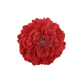 Thyonta Peony Flower Hair Clip - Charm and Grace Bridal Wedding Hair Clip Red Peony Artificial Flower Hair Accessory for Women Girls Party Beach Wedding Bridesmaid Flower