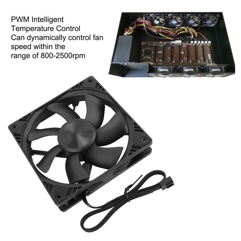 PC Case Fan 120mm PWM Intelligent Control MFDB Bearing Case