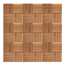 36 Pcs Interlocking Deck Tiles, Patio Flooring Outdoor Waterproof Camphor Pine Wood Tiles Hollow Backing Base for All Weather Use Balcony Backyard Indoor & Outdoor (Brown, 36 Pcs - 11.81*11.81 inch)