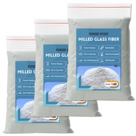 [Pack of 3] 1 LBS Milled Fiberglass - Epoxy Thickener - Fiberglass Resin Filler Material for Epoxy, Vinyl Ester, & Polyester Resin - Add To Fumed Silica Thickener for Repairing Holes, Cracks and Tears