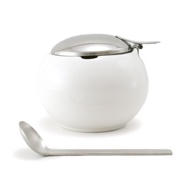 ZEROJAPAN Round container M with a spoon white BKK – 03 WH