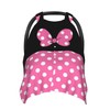 Pink Black Bow Polka Dot Car Seat Canopy Cover, Universal