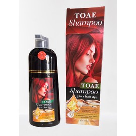 TOAE Hair Dye Shampoo, Red Wine Color, Moisturizing, 3in1 Step, 400ml (13.6fl oz)
