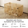 HACHIKITTY (6 Panel) Wooden Freestanding Dog Gates for The House,Dog