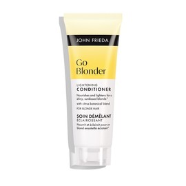 John Frieda Go Blonder Lightening Conditioner 75ml. Travel Size Blonde Hair Care for Highlighted Hair and Soft Shine
