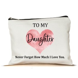 To My Daughter Never Forget How Much I Love You Makeup Bag - Happy Birthday Makeup Bag - Cosmetic Bag - Gifts For Daughter - To My Daughter Makeup Bag - I Love Daughter - Anniversary Makeup Bag