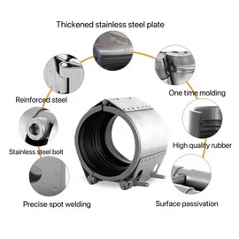Pipe Repair clamp,Leak Sealer,Emergency Pipe Repair Kit for Plastic and Metal Pipes (138mm-144mm/5 inch)