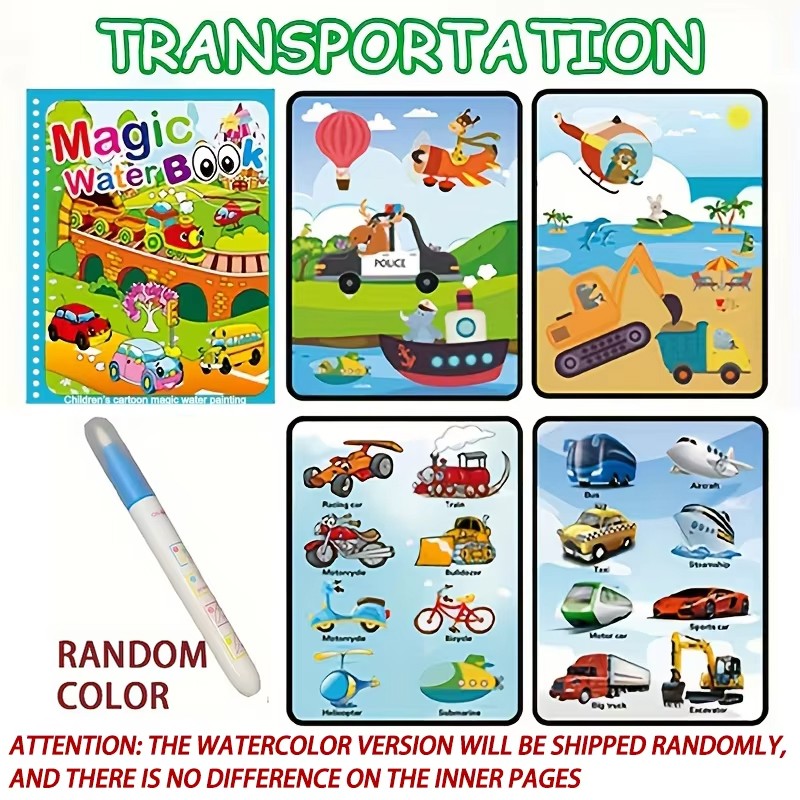 Reusable Water Drawing Book for Kids – Mess-Free Magic Coloring