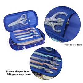 Pencil Case Box Bag School Pen Pouch for Little Girls Boys Toddler Kids Preschool Kindergarten Elementary (Shark)