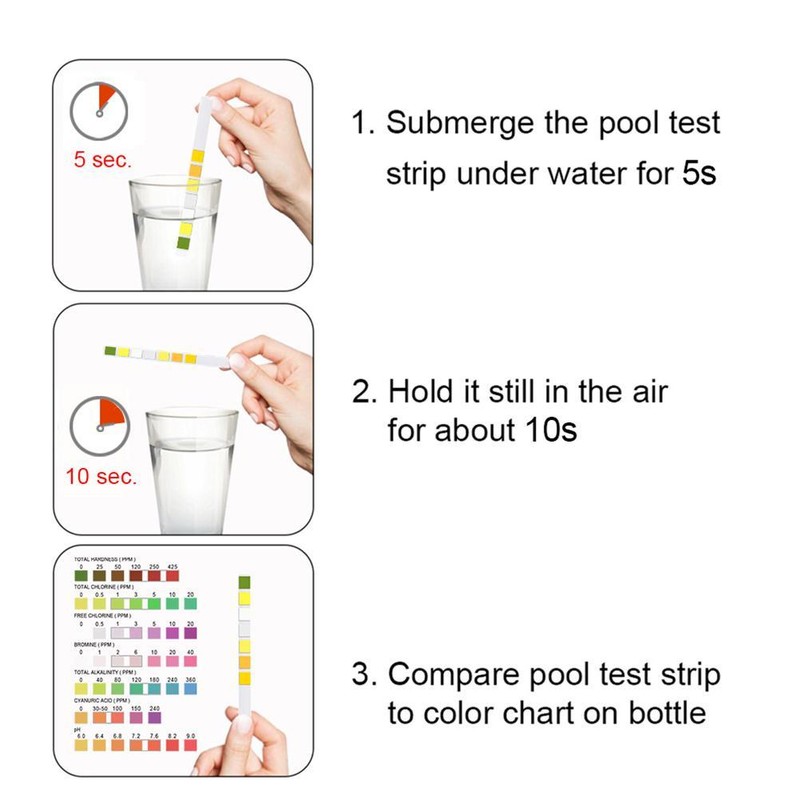 Swimming Pool Test Strips 100ct 7 in 1 Swimming Pool