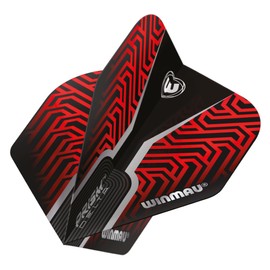 WINMAU Dart Flights - Prism Delta Kairos Extra Thick 100 Micron - 1 Set per pack (3 darts Flights in total) - Professional Darts Accessories - Black and Red