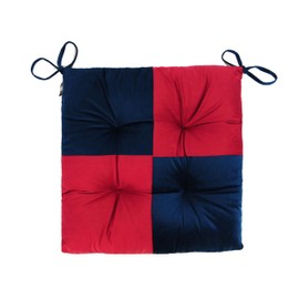 Makimoo 2-Pack Outdoor/Indoor Wicker Patio Seat Cushion Pad, Water Repellent, Dining Chair Cushion, with Ties 17 x 17, Set of 2 (Blue & Red)