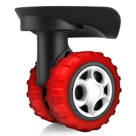 IRAINSUN (8 Pack) Silicone Luggage Wheel Covers for 8-Spinner Wheel Suitcases, Mute & Shock Absorption Protector, Wear-Resistant & Noise-Reducing, Perfect for Travel (Red)