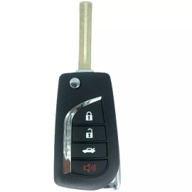 Keyxpress for 2018-2021 TOYOTA CAMRY UNCUT KEYLESS REMOTE ENTRY KEY FOB FLIP KEY HYQ12BFB