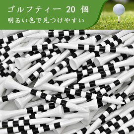 20 Pack 83mm Bamboo Golf Tees Natural Durable Stable Shots Professional Grade Friction Reducer Spin Control for Practice and Game (White)