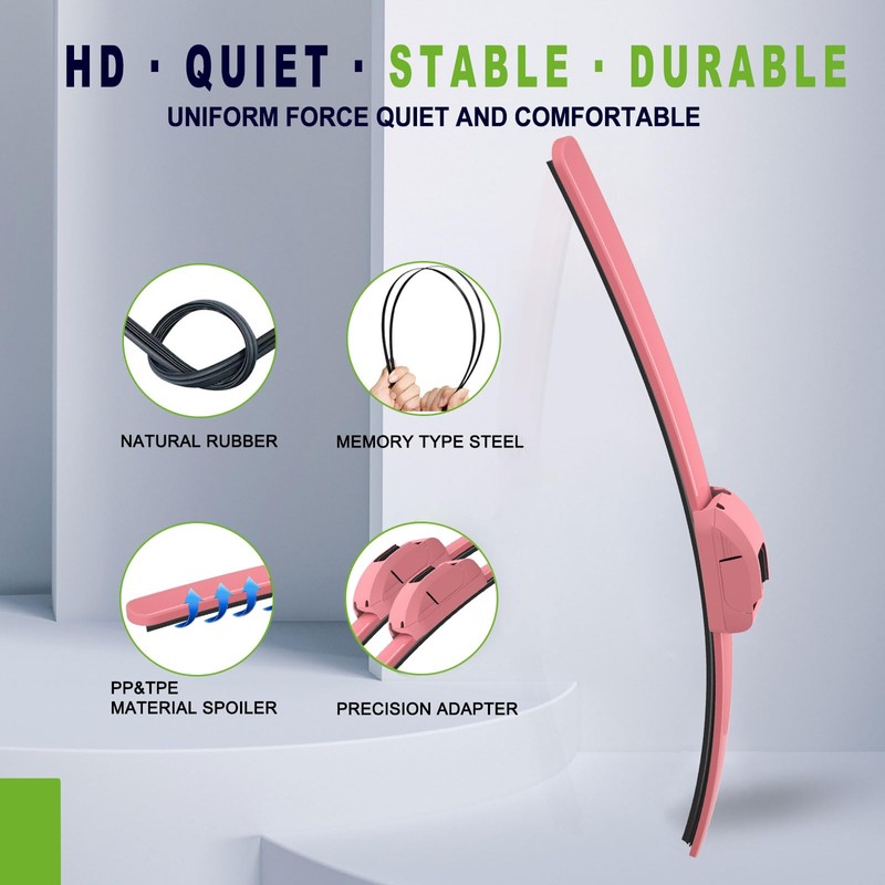 OEM QUALITY 26" + 19" PARRATI Premium All-Season Pink Windshield