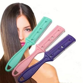 Beauty hair cutting comb thinning scissor cut DIY hair trimming damaged hair cutting bangs thinning scissors comb / 미용 헤어 커트빗 숱치기 가위컷 셀프이발 머리다듬기 상한머리 앞머리 자르기 틴닝 가위 빗