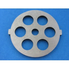 Replacement meat grinder plate. For many Waring Pro, Rival, Deni, Game Winner etc. Plate is 2 1/8" 53mm wide. PLEASE MEASURE BEFORE ORDERING. Does not fit Kitchenaid (1/2" 12mm holes)