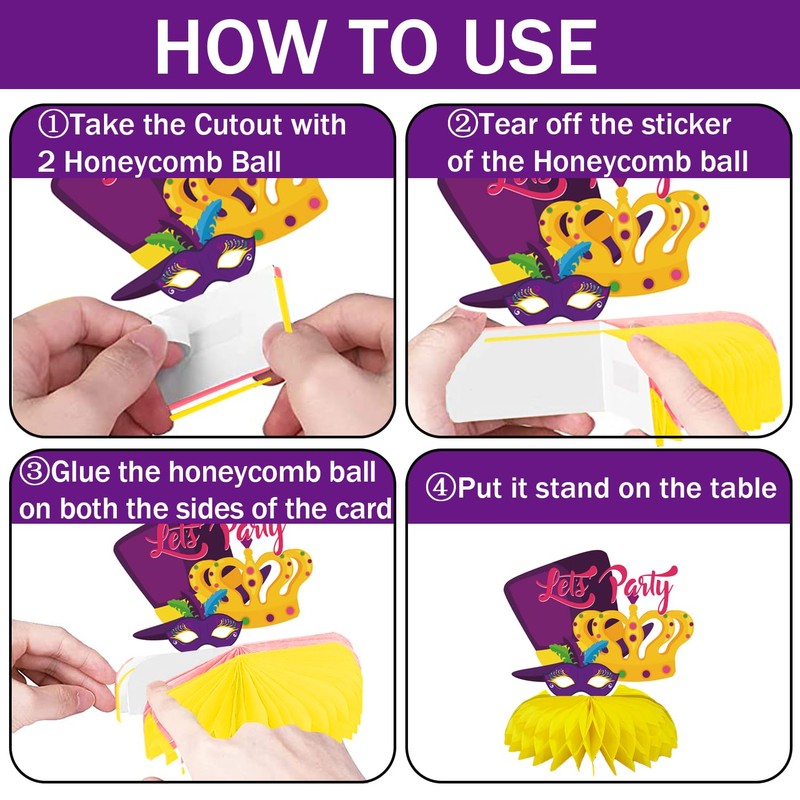 Mardi Gras Table Decorations, Mardi Gras Centerpieces for Tables, Mardi