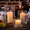 Large Hurricane Candle Holder Set of 3 Clear Candle Holders